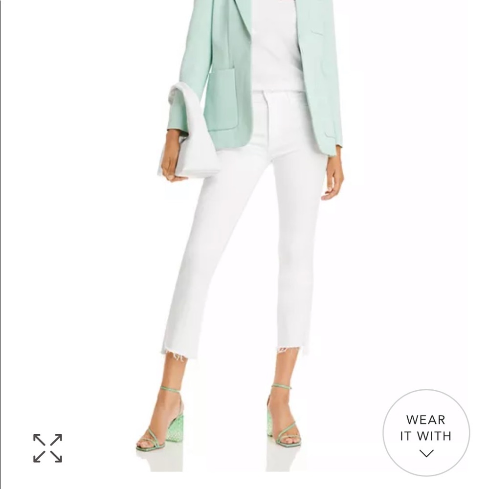 Mother Insider Crop Step Fray white 27